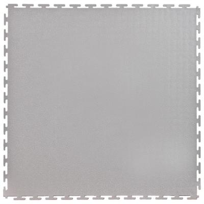 China L.Gray PVC Interlocking Floor Tile 500*500mm Smooth Surface For Use In Garages Workshop And Factories for sale