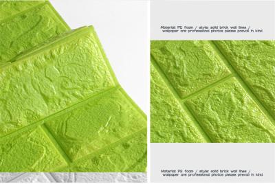 China Etiqueta engomada impermeable auta-adhesivo de la pared del ladrillo de la espuma 3d del verde 8m m en venta