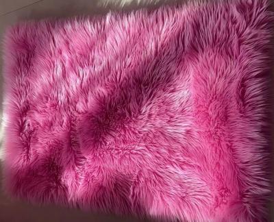 China Pink Super Soft Faux Fur 30*45inch Polyester Area Rugs 4pcs/carton for sale