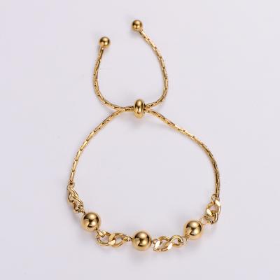 China Trendy Trendy Handmade Boho Chain Jewelry Stainless Steel Slider Small Bead Bracelet Women for sale