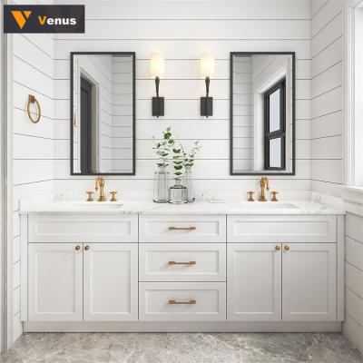 China Wall Mounted Bathroom Vanity Cabinet Mirrored Double Sink Bathroom Vanity Modern Furniture Modern Double Sink Vanity for sale