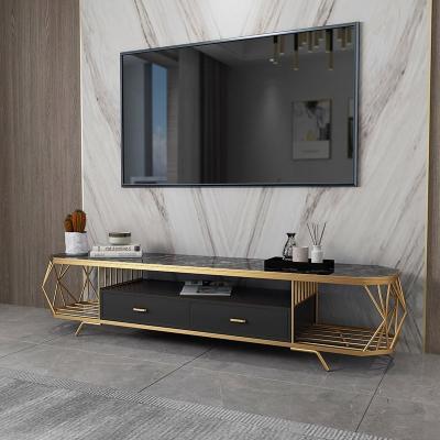 China (Other) Creative Hot Selling Good Quality Creative Marble TV Table Top Mount Simple Sensitive Modern Simple Modern Sight TV Metal TV Cabinet for sale