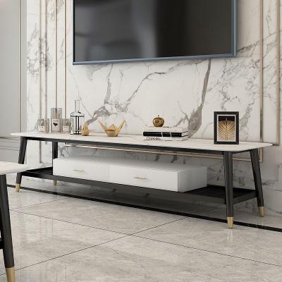 China Modern Simple Home Marble Slate Rock TV (Other) Nordic Good Quality Adjustable TV Table Stand Light Luxury TV Cabinet For Living Room for sale