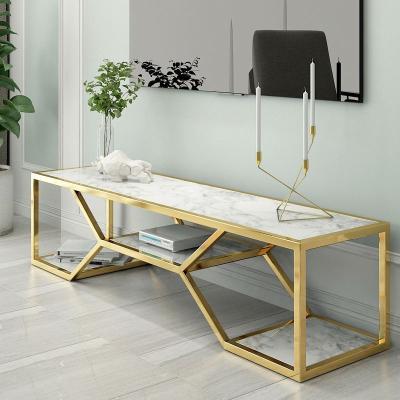 China Italian Modern Marble Top Table TV Coffee Table Set Travertine Coffee Table Living Room Marble Coffee Table Light Luxury Marble Top Cabinet for sale