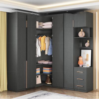 China Mirror Adjustable Classic Portable Wardrobe Cabinet Cloth Storage Furniture Storage Wardrobe (Size) Sliding Doors for sale