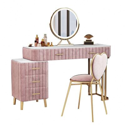 China (Other) Adjustable modern Nordic sustainable hairdresser makeup has placed the top sensible dresser with marble dresser vanity mirror chair love for sale