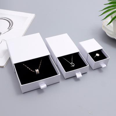 China Custom Jewelry Package Small Jewelry Necklace Ring Drawer Paper Cardboard Jewelry Packaging Box With Logo for sale