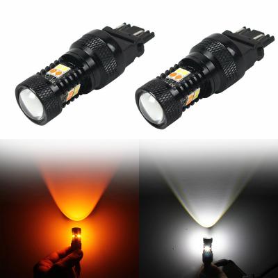 China Hot Sale Automobile Lamp Car LED Canbus T20 7443 W21W WY21W LED Fog Light Signal Lamp Double Color Brake Light Bulbs for sale