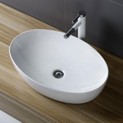 China Eco-friendly Basin Sanitary Ceramic Oval Sink Countertop Bathroom Sink Daily Ware Products Modern for sale