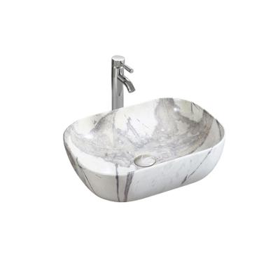 China Eco - Friendly Bathroom Products Sinks Rectangular Marble Vasque Hand Wash Basin Multiple Types Ceramic Sink for sale