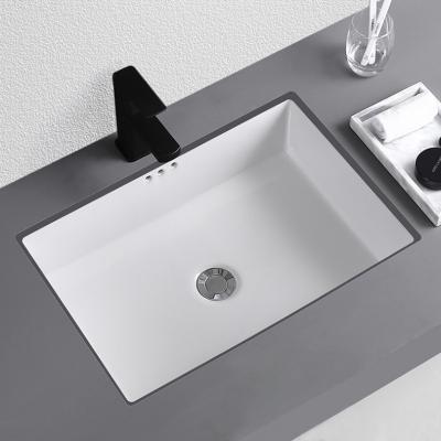 China 2022 Eco - Friendly Hot Selling Bathroom Under Counter Rectangular Wash Sinks Large Size Under Table Mounted Ceramic Art Basin for sale