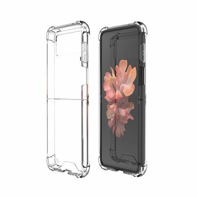 China New Arrival Transparent Clear Acrylic TPU Anti-fall Four Conner Bumper Shockproof Phone Case For Samsung Galaxy Z Flip 3 for sale