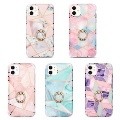 China With Ring Holder 2021 High Quality Original High Quality Geometric Marble TPU Case For iPhone 12 Pro Max for sale