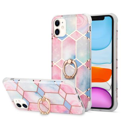 China With Ring Holder Manufacturer Professional Fashion Production Fashion Marble Grain Shockproof Phone Case for sale