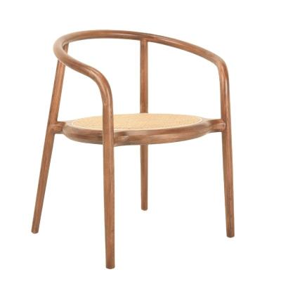 China Foldable Modern Wooden Chair Hot Selling Nordic Solid Wood Dining Chair Modern Natural Upholstered wood rattan chair for sale