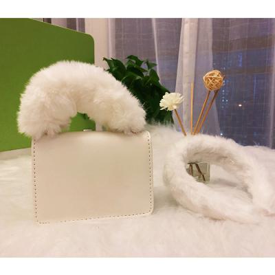 China Lady Luxury famous fashion designer brands handbags matching fur bucket hat and purses bag and hats set for sale