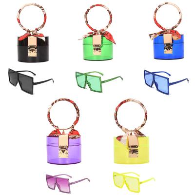 China 2022 Fashion Designer Clear Acrylic Luxury Women Purses and Handbags Sets Sun Glasses Matching Shades Sunglasses for sale