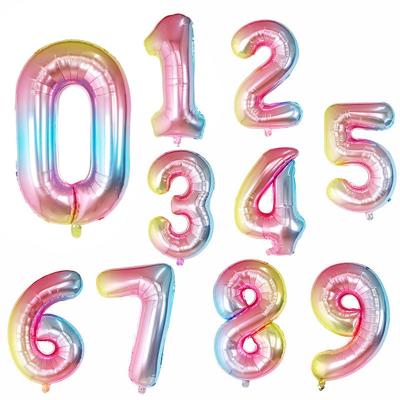 China Large 40 Inch Eco-Friendly Aluminum Material Birthday Balloons Helium Number Balloons Happy Birthday Party Decorations Kids Toy Figures Wedding Party for sale