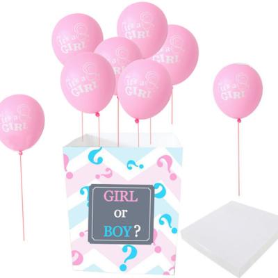 China Amazon Eco-friendly Material Custom Hot Selling Kind Reveal Party Box Boy Or Girl Balloon Box For Baby Shower Party Decoration for sale