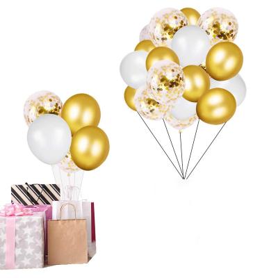 China 10 Pack Latex Balloon Gold Confetti Eco - Friendly Material Balloons for sale