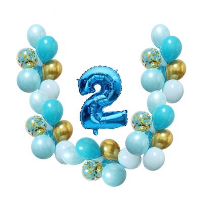 China Eco-friendly Material 2nd Birthday Decorations Baby Boy Balloon Set Balloons Party Decorations for sale