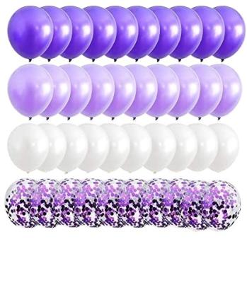 China Eco-friendly material purple gradient balloons 12 inch confetti balloons and latex balloons for wedding baby shower birthday carnival party decorums for sale