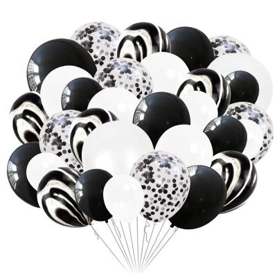 China Custom Metallic Foil Balloons Eco-friendly Confetti Material 36 Inch Latex Black Balloon For Birthday Wedding Party for sale