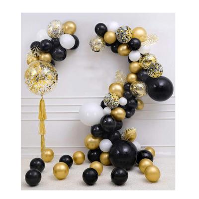 China Black And Gold Eco-friendly Material Gold Balloons Confetti Balloons Metallic Gold Fiesta Decorations For Events Party Supplies for sale