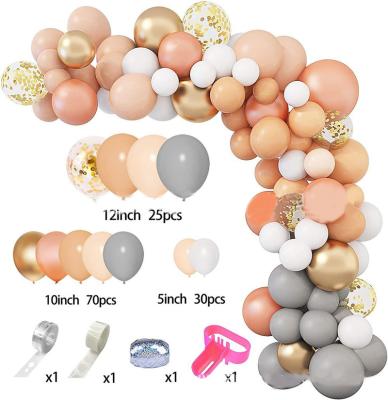 China Eco-friendly material hot sale retro color latex balloon chain set creative wedding party decoration balloon set for sale