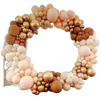 China 2021 176PCS Eco-friendly Material Hot Apricot Coffee Skin Color Latex Balloon Arch Set For Wedding for sale