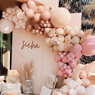 China 108 PCS Champagne Gold Wedding Birthday Latex Eco-friendly Material Balloon Garland Set For Party for sale