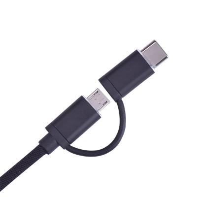 China High Quality 2 in 1 Braided Charging Cable High Quality 2 in 1 USB Charger Date Cable Micro and Type C for Charging Mobile Phone for sale