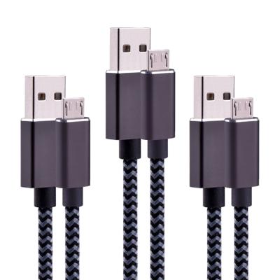 China Colorful Micro USB 5 PIN Date Charging Cable 0.5M 1M Black and Gray Colorful Short Micro USB Date Android Charging Cable For Mobile Phone for sale