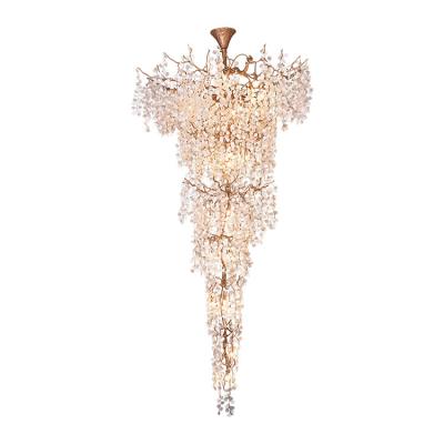 China Hot Selling Modern Luxury Hotel Handmade Villa Copper Button Glass Chandelier Light for sale