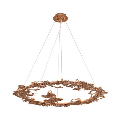 China Modern Indoor Luxury Led Light Round Copper Chandelier for sale