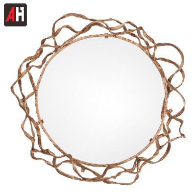 China Decorative Handmade Decorated Decorative Sun Shaped Round Wall Mirror for sale