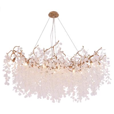 China Modern Custom Living Room Midnight Nordic Copper Hanging Lighting Crystal for sale