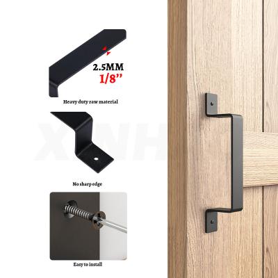 China Modern Black Steel Rustic Style Barn Door Pull Handle for Sliding Door Gate Cabinet Closet Drawer Garage Shed for sale