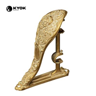 China KYOK 2022 country brass yellow anti western classic style high quality curtain rod for sale