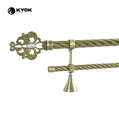 China Moroccan KYOK metal finials bipolar curtain rod set for sale