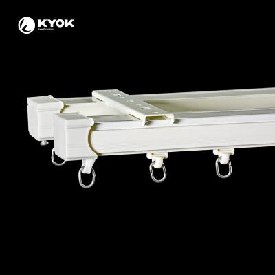 China KYOK Curtain C Channel Track Double Track Rustic Curtain Rail 2022 For Hotel Aluminum Curtain Track Rail for sale