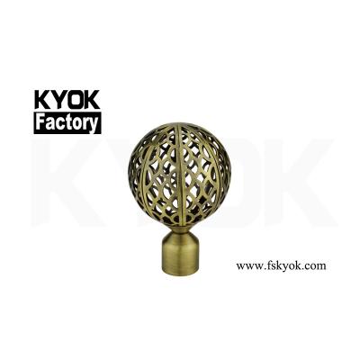 China High Quality Durable H520 Colored Glass Head Rod Finials Aluminum Curtain Rod KYOK Curtain Rod Finials China Manufacture Copper for sale