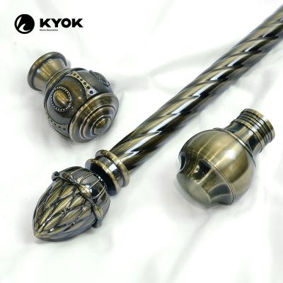 China Art Decor KYOK Drapery Decorative Curtain Rod Set Finials for sale