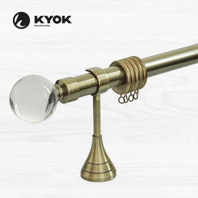 China Popular KYOK Window Decor Crystal Glass Finials For Curtain Rods for sale