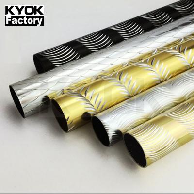 China KYOK Curtain Pole Rod Pole Aluminum Adjust Custom Gold Pipe M913 Price Competitive Price Brass Decorative Bay Window Curtain Pole Long for sale