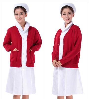 China New Design Hospital Winter Wear Ladies Knitted Cardigan Cashmere Sweaters For Nurses for sale