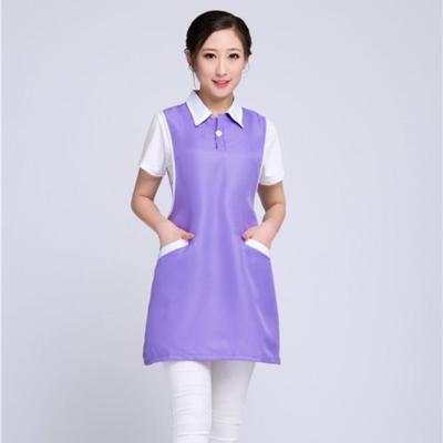 China Promotional Drinks/Food Embroidery Your Logo Polyester Uniform Long Apron for sale