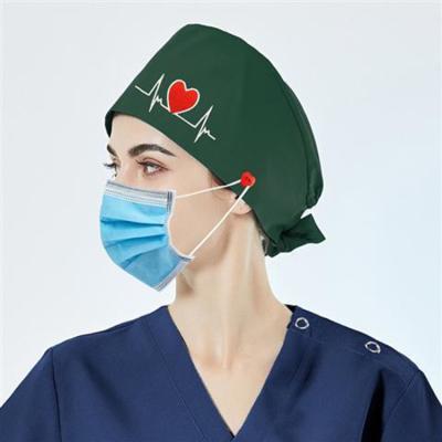 China Hospital Adjustable Heart Shaped With Button Surgical Cap Cap Nurse Cap Dentists Gray Black Medical Pet Protectors for sale