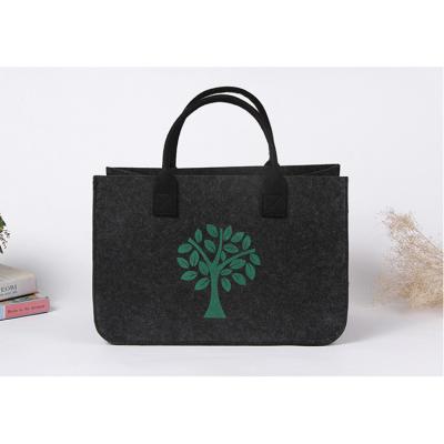 China Polyester Felt Anti-Static Promotional Hand Made Shopping Bag , Lady Felt Tote Bags With Customized Logo for sale