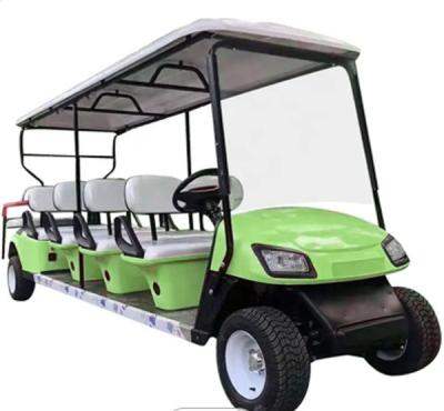 China Groene Kleur All Terrain Off Road Golfkar Elektrische Lichtgewicht Golf Buggy 10 Persoon Te koop